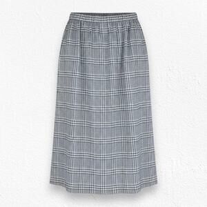 80s Vintage Black White Houndstooth USA Made Retro Midi Pencil Skirt Size 10